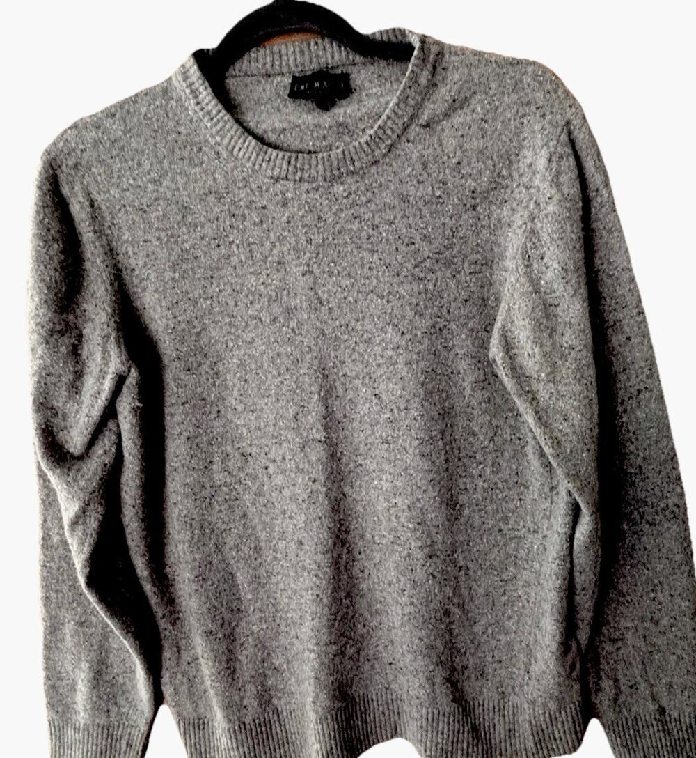 Emi Maglia Women’s Sweater Gray Lg Wool Silk Made In Italy Quiet Luxery Preppy